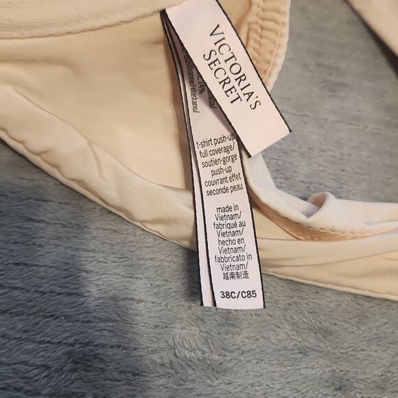 Victoria's Secret 38C Racerback Tshirt Push Up Bra Full Coverage Beige - Picture 3 of 3